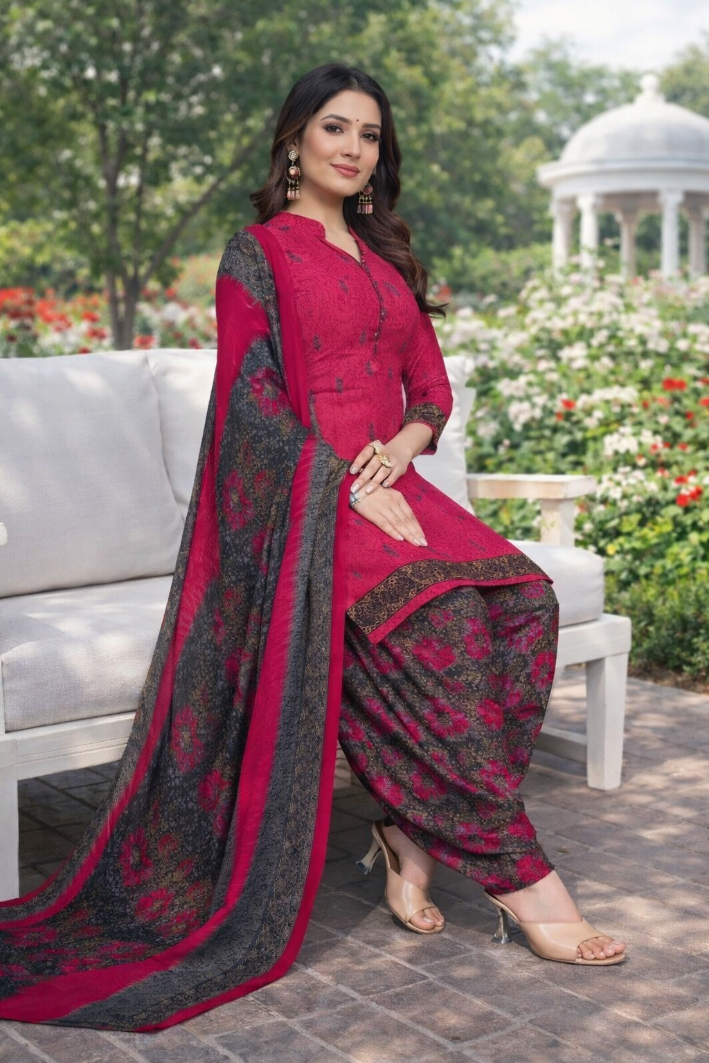 cotton printed stitched salwar suit with dupatta set cotton printed stitched salwar suit with dupatta set