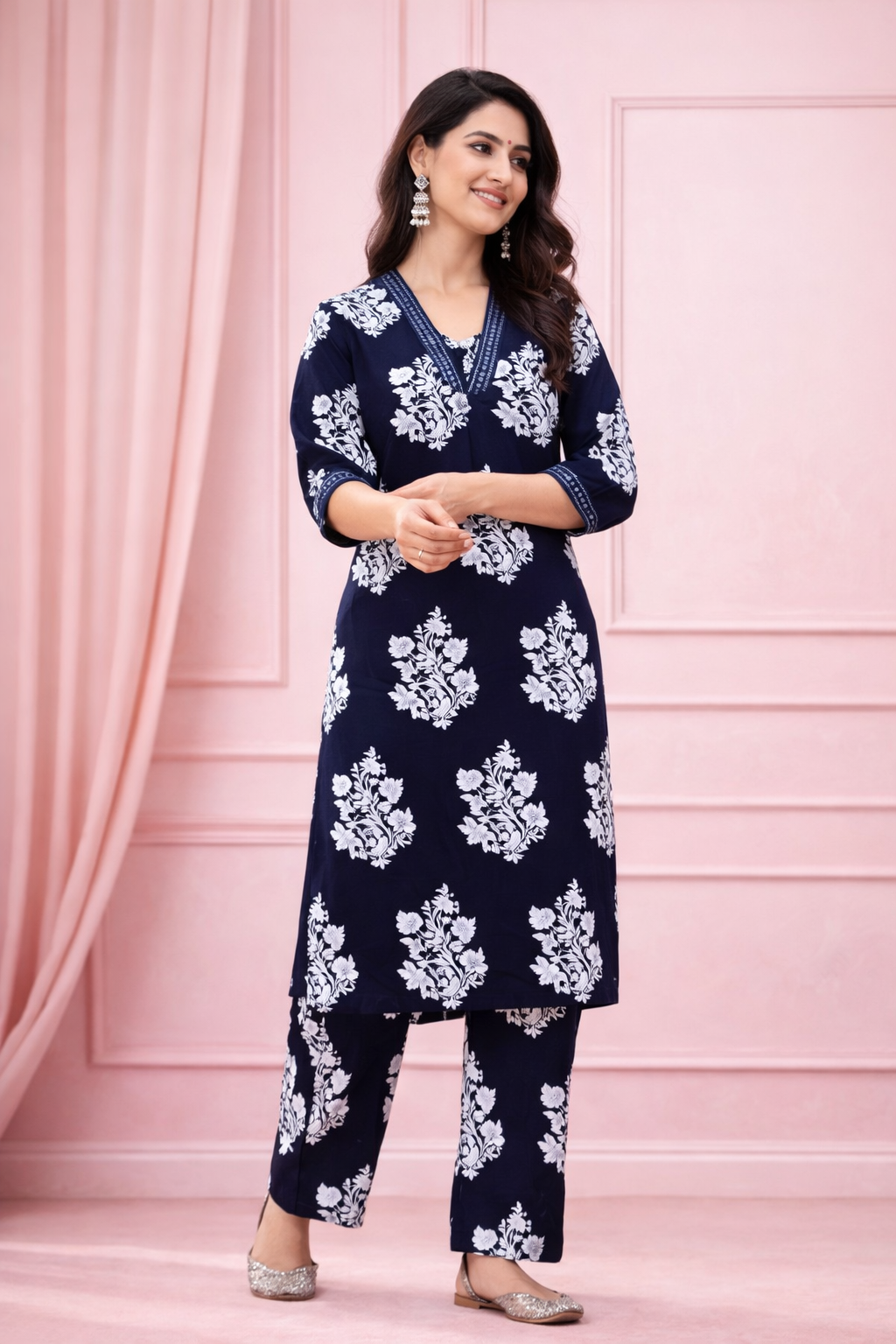printed kurti with palazzo blue printed kurti with palazzo blue