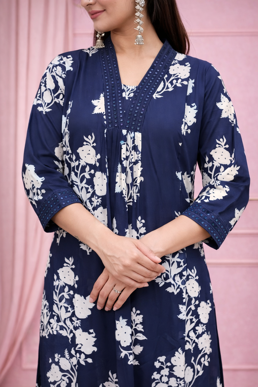 printed kurti with palazzo blue printed kurti with palazzo blue